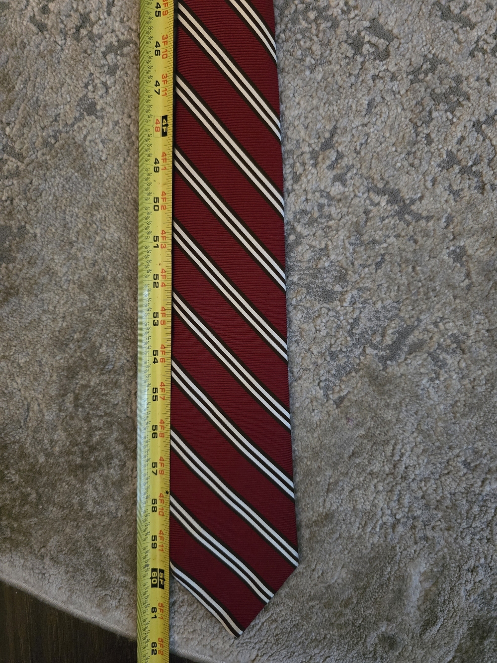 Brooks Brothers 100% Silk Striped Necktie Duo - Navy & Burgundy - Picture 4 of 7